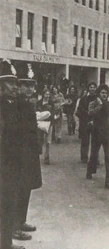 Police kicking students out of Senate House.[27]